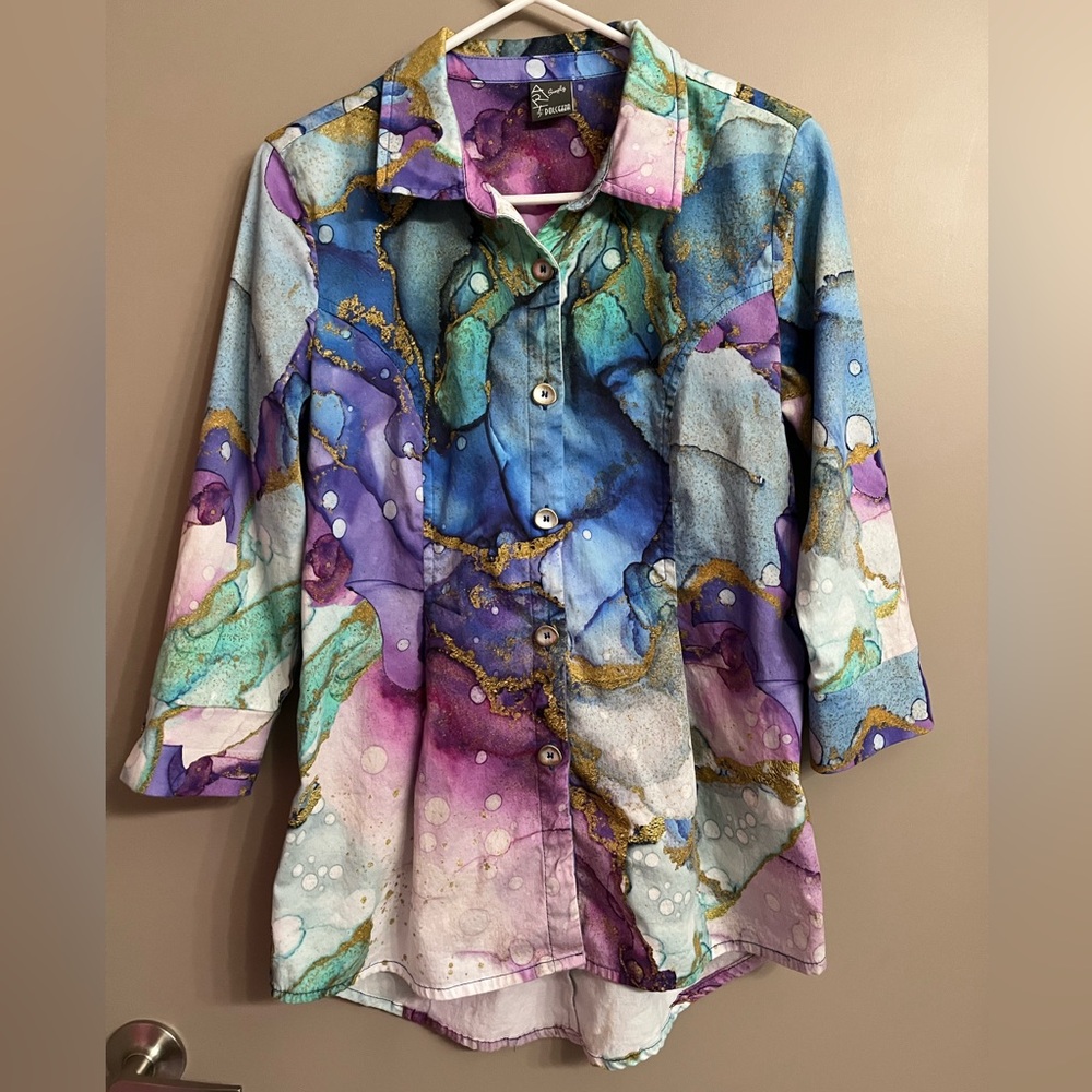 Dolcezza Long Sleeve Button Down Blouse - image 2